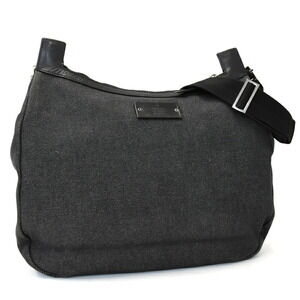 Gucci Shoulder Bag Black Denim Leather Crossbody